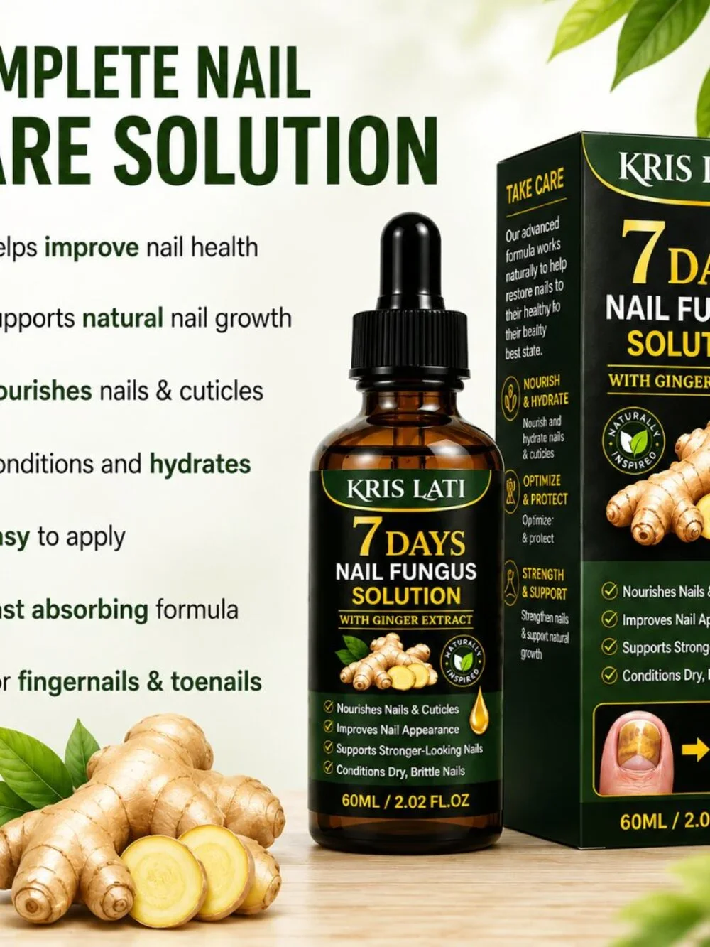 7 Days Nail Fungus Solution with Ginger Extract – 2.02 Fl Oz